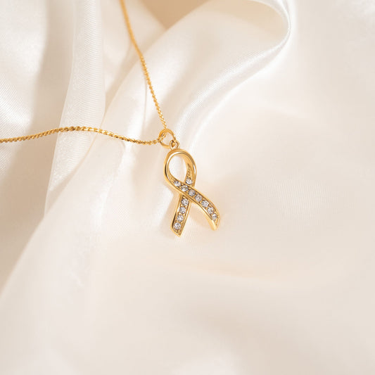 Cancer Ribbon with Stones